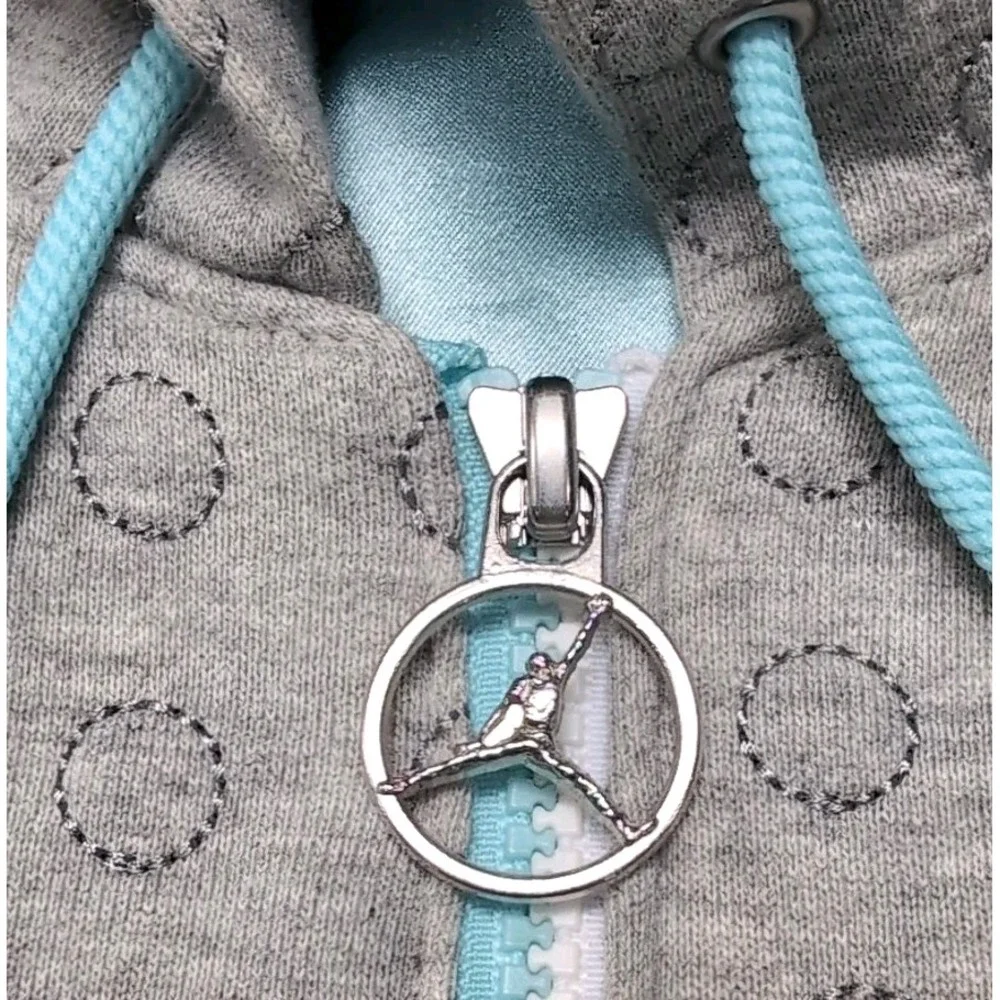 2008‎ Nike Air Jordan Full Zip Hoodie Mens XXL Gray Elephant Print Multi Pattern